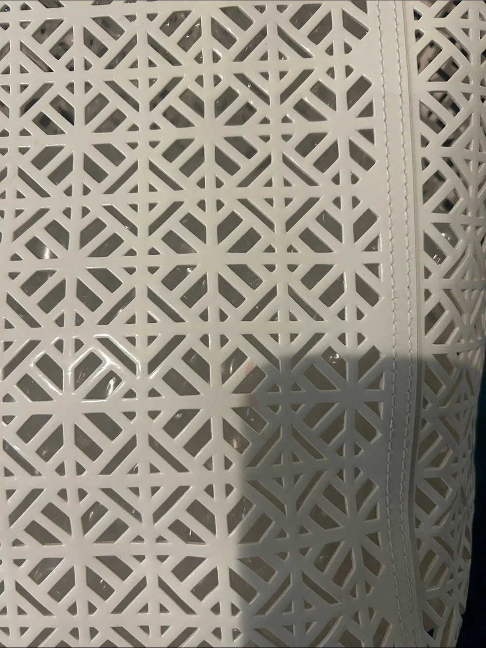 Tory Burch White Laser-Cut PVC Tote Bag in White NWOT
